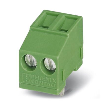 Phoenix Contact PCB Terminal Block; MKDSFW 1.5/ 2; 2 Positions; 17.5A; 400V; #26 - 14; Screw w/ Tension Sleeve Connection; Green